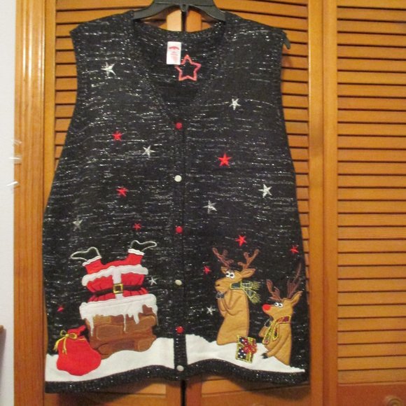 Holiday Time Sweaters - Holiday Time Sweater Vest plus size 1x